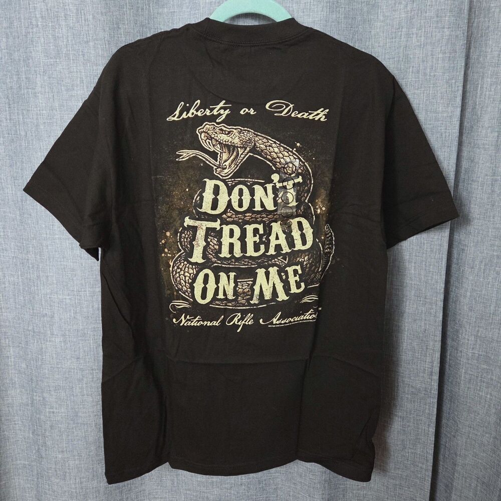 NWT NRA Don’t Tread On Me T-Shirt Men's L Chest 42" Black "Liberty or Death"